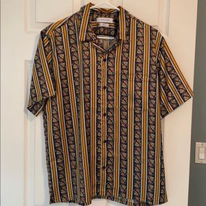 Urban Outfitters Satin Short Sleeve Button Up